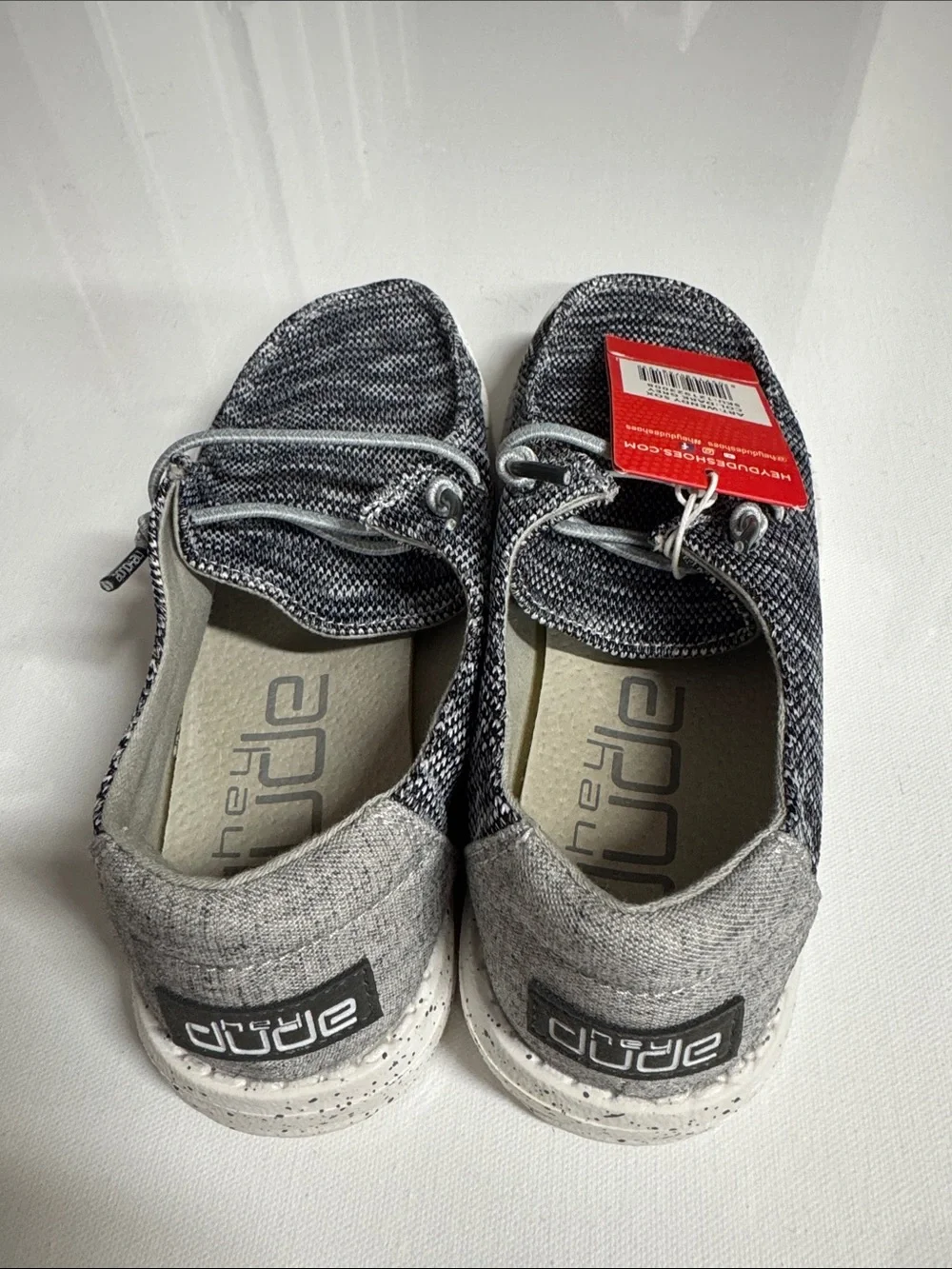 Hey Dude Canvas Shoes Womens 6 Gray Slip On Wendy Sox